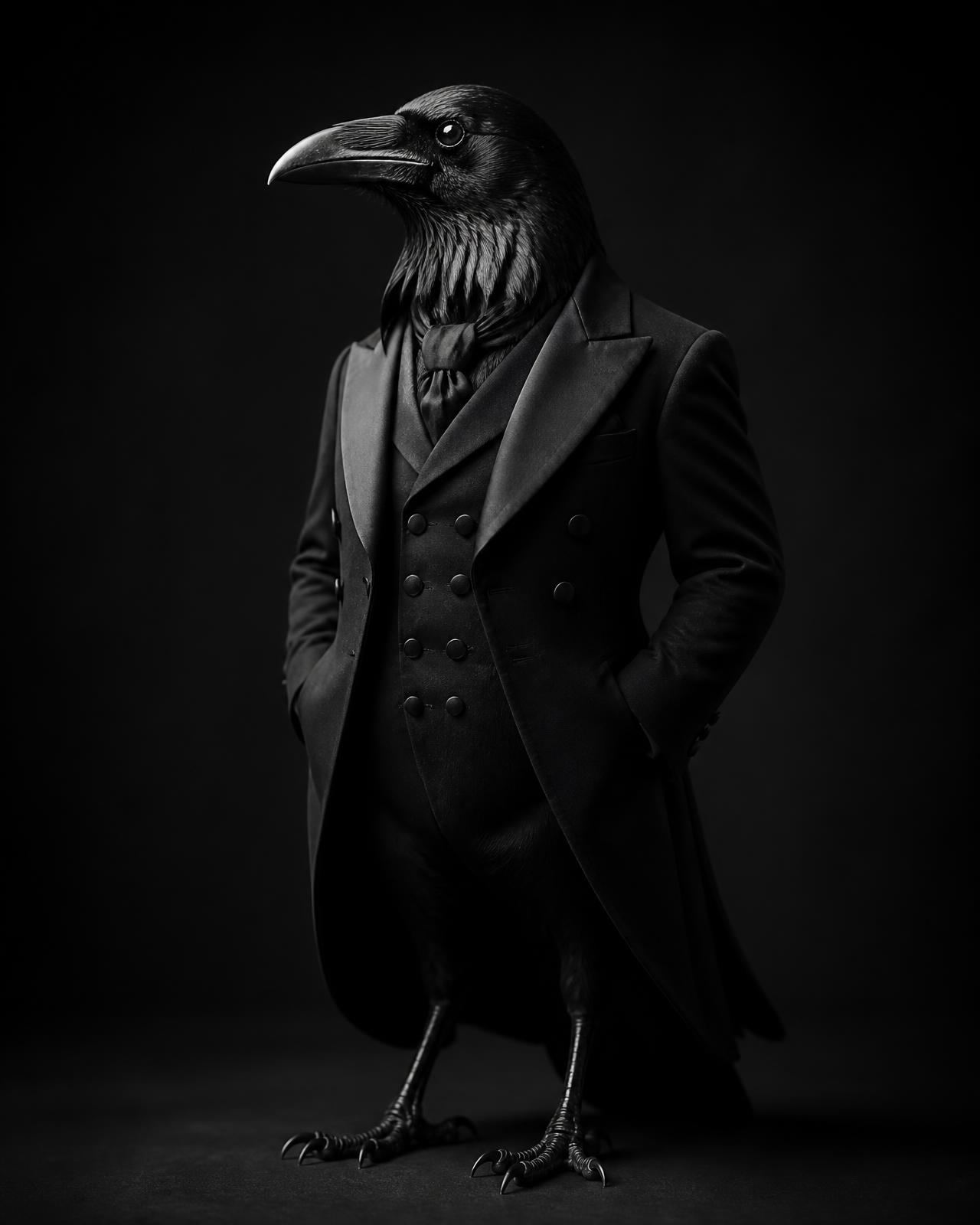 Black raven wearing the Nocturne Tails